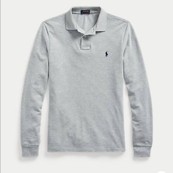 Mesh Long-Sleeve Polo Shirt S - Picture 4 of 4